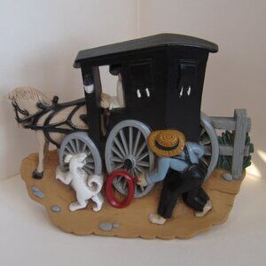 Vintage Burwood Products Co  (c) 1995  Wall Hanging - Amish Horse and Buggy